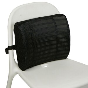 Mind Reader Memory Foam Lumbar Support Back Cushion, Black