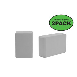 Mind Reader Yoga Blocks, 2 Pack, Grey