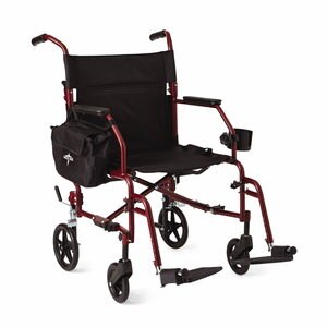  Medline Steel Transport Chair, Black 