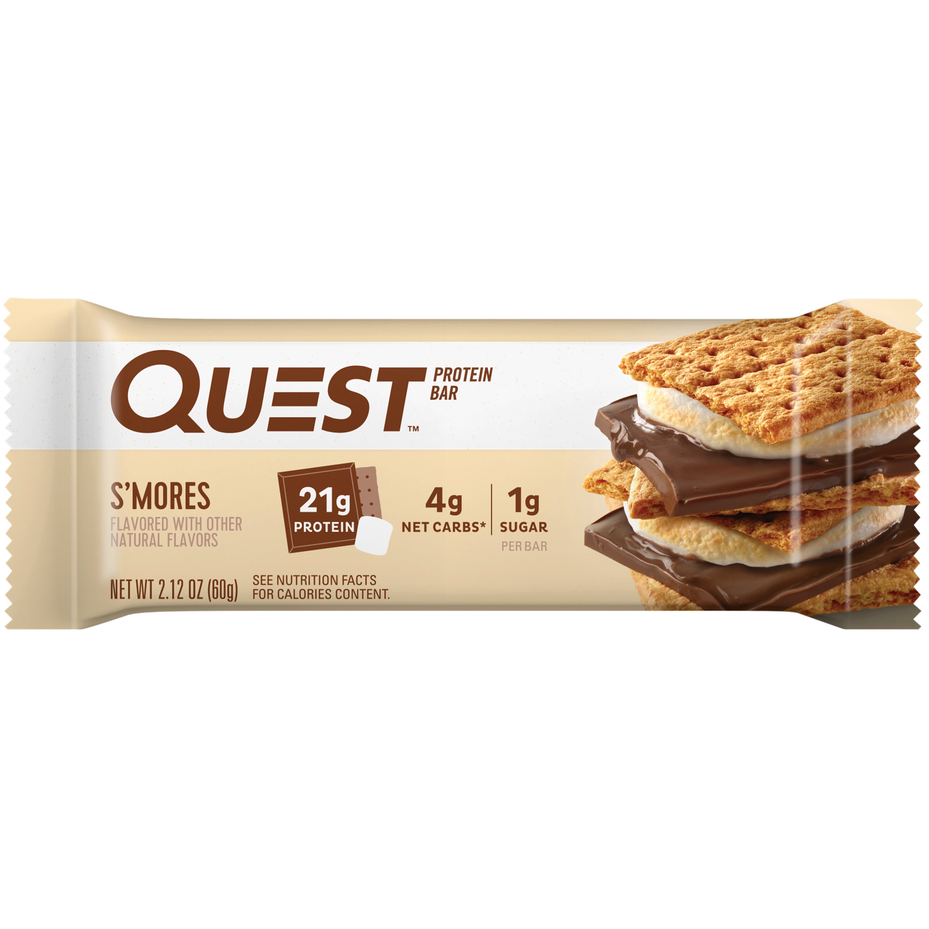 Quest Nutrition S'mores Protein Bar, High Protein, Low Carb, Gluten Free, Keto Friendly, Single