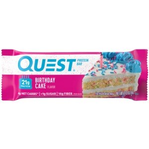 Quest Nutrition Birthday Cake Protein Bar, High Protein, Low Carb, Gluten Free, Keto Friendly, Single