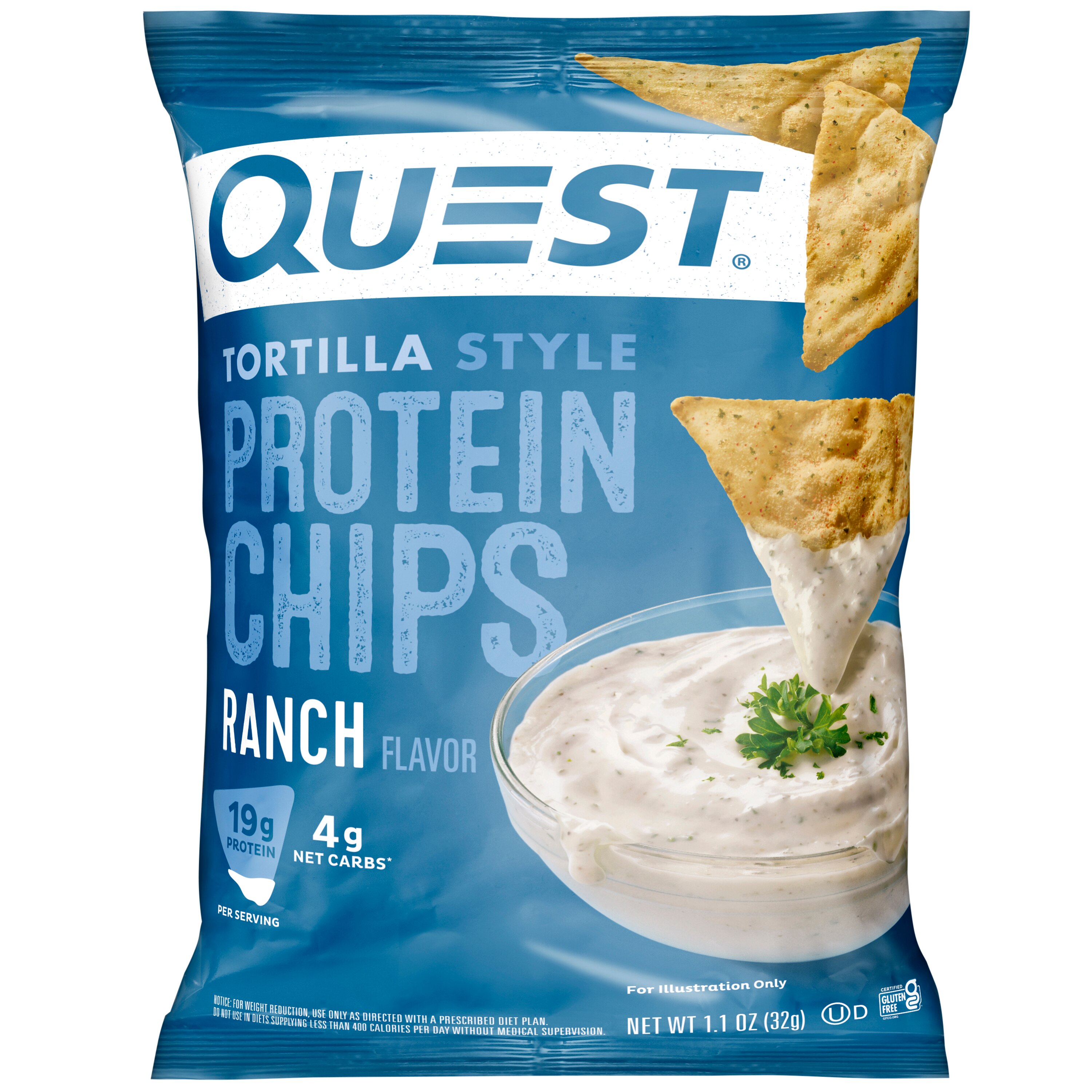 Quest Nutrition Tortilla Style Protein Chips, Ranch, 1.1 Oz , CVS