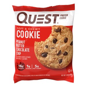 Quest Nutrition Peanut Butter Chocolate Chip Protein Cookie, Low Carb and Gluten-Free, 2.04 OZ