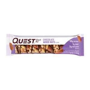 Quest Nutrition Chocolate Mixed Nuts Snack Bar, High Protein, Low Carb, Gluten Free, Keto Friendly, Single