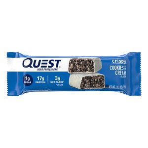 Quest Nutrition Cookies & Cream Hero Protein Bar, High Protein, Low Carb, Gluten free, 1.83 OZ