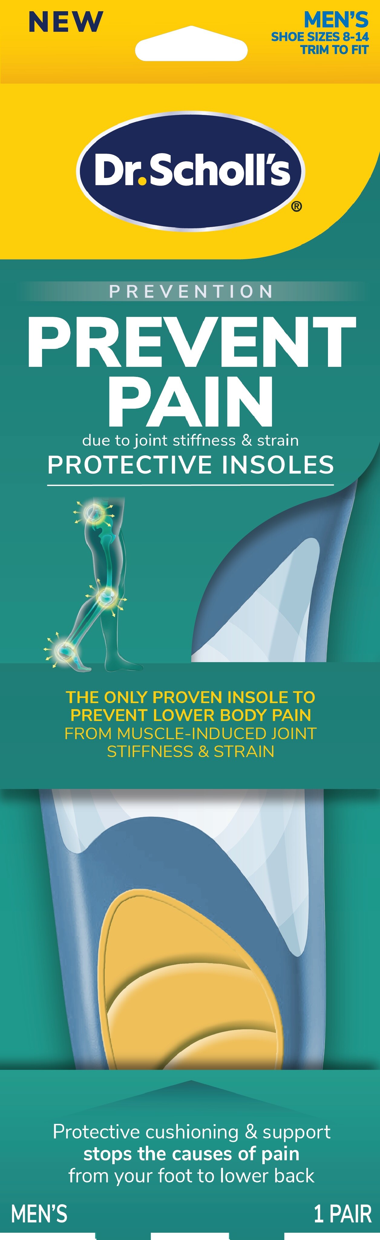 Dr Scholl's Dr. Scholl's Prevent Pain Lower Body Protective Insoles, Men's 8-14, 1 Pair , CVS
