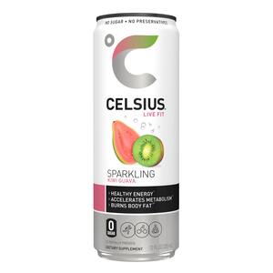 CELSIUS Sparkling Kiwi Guava Fitness Drink, Zero Sugar, 12 OZ