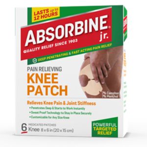 Absorbine Jr. - Parche para alivio de dolor de rodilla, 6 u.