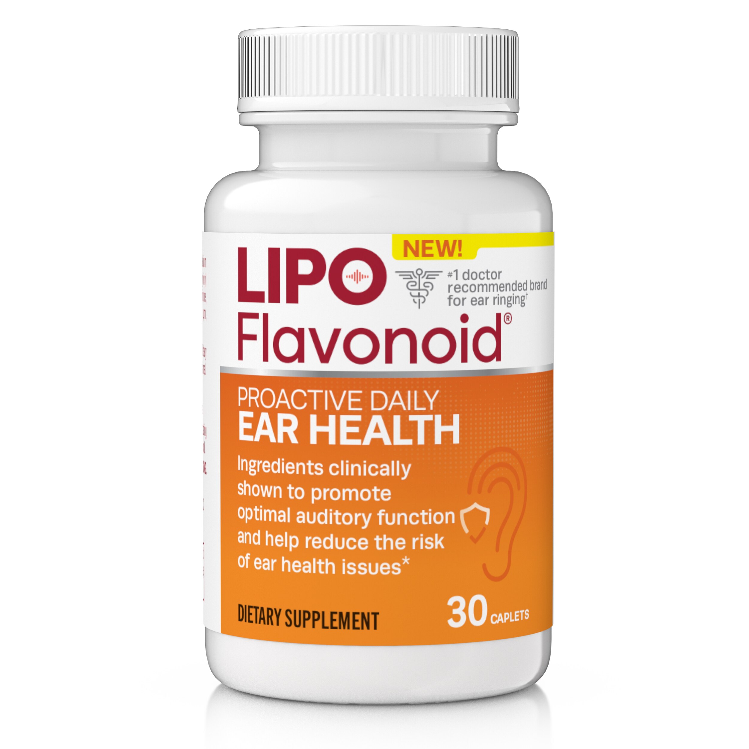 Lipo-Flavonoid Proactive Daily Ear Health Supplement Caplets, 30 Ct , CVS
