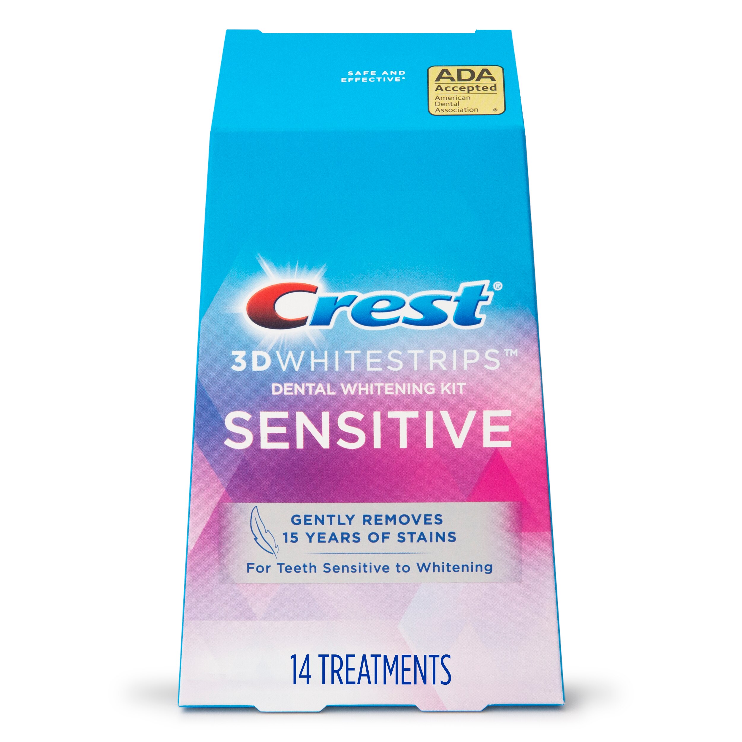 Crest 3D Whitestrips Dental Whitening Kit, Sensitive, 14 Treatments