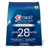 Crest 3D Whitestrips Dental Whitening Kit, Supreme Bright, 21 Treatments, thumbnail image 1 of 9