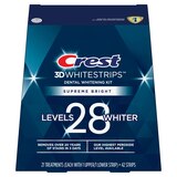 Crest 3D Whitestrips Dental Whitening Kit, Supreme Bright, 21 Treatments, thumbnail image 2 of 9