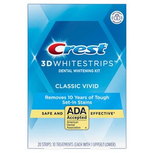 Crest 3D Whitestrips Dental Whitening Kit, Classic Vivid, 10 Treatments