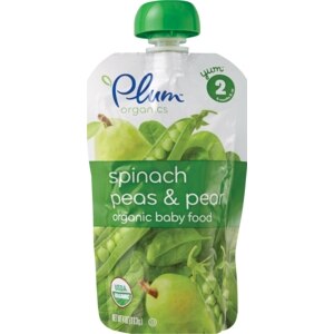 Plum Organics Spinach Peas & Pear Stage 2 Baby Food, 6mos +