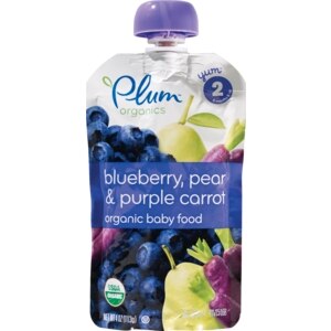 Plum Organics Blueberry, Pear & Purple Carrot Baby Food, Stage 2