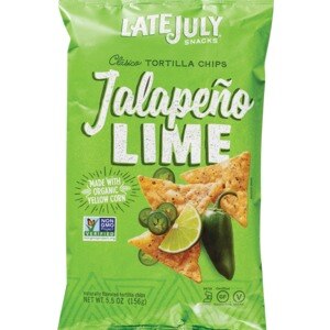  Late July Clasico Tortilla Chips, Jalapeno Lime, 5.5 OZ 