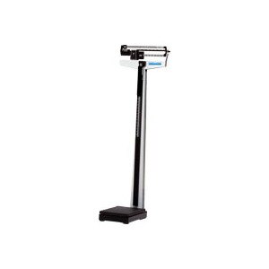  Pelstar Mechanical Beam Scale with Height Rod 390 LB Capacity 3 1/4 in. x 10-1/2 in. Platform, White 