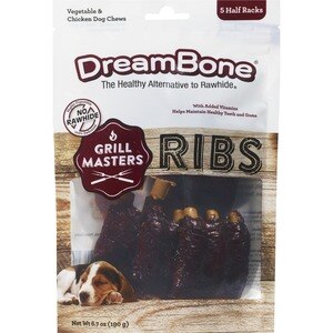  DreamBone Grilll Masters Ribs, Vegetable & Chicken Dog Chews, 6.7 OZ 