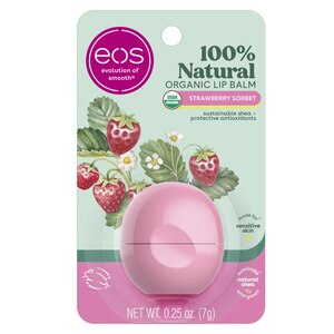 Eos 100% Natural & Organic Lip Balm Sphere - Strawberry Sorbet, 0.25 Oz , CVS