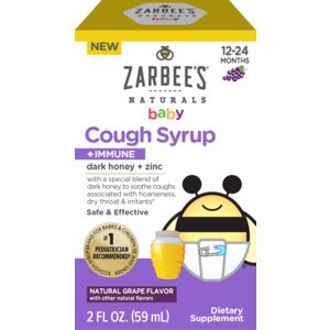 Zarbees Zarbee's Baby Cough Syrup + Immune Support Relief Liquid, Grape, 2 Oz , CVS