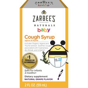 Zarbee S Naturals Baby Cough Syrup Natural Grape Flavor 2 Oz