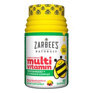  Zarbee's Children's Complete Multivitamin + Fruits & Veggies - Natural Mixed Berry Flavors 60ct Gummies 
