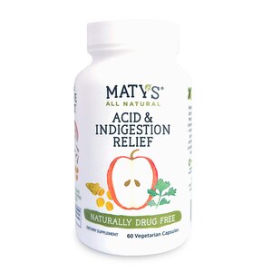 Matys All Natural Acid Indigestion Relief Vegetarian Capsules, 60 CT