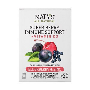  Maty's All Natural Super Berry Immune Support Single Powder Packets 