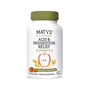 Maty's All Natural Acid & Indigestion Relief Gummies, Drug Free, 40 CT