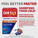 Cold-EEZE Homeopathic Plus Cold & Flu Relief Zinc Lonzenges, Mixed Berry, 25 CT, thumbnail image 2 of 7