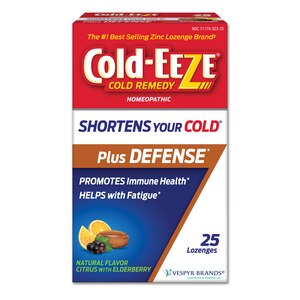 Cold-EEZE Plus Defense Natural Citrus with Elderberry Lozenges, 25 CT