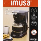 IMUSA Electric Programmable Coffeemaker, Black, 12 CUP, thumbnail image 4 of 6