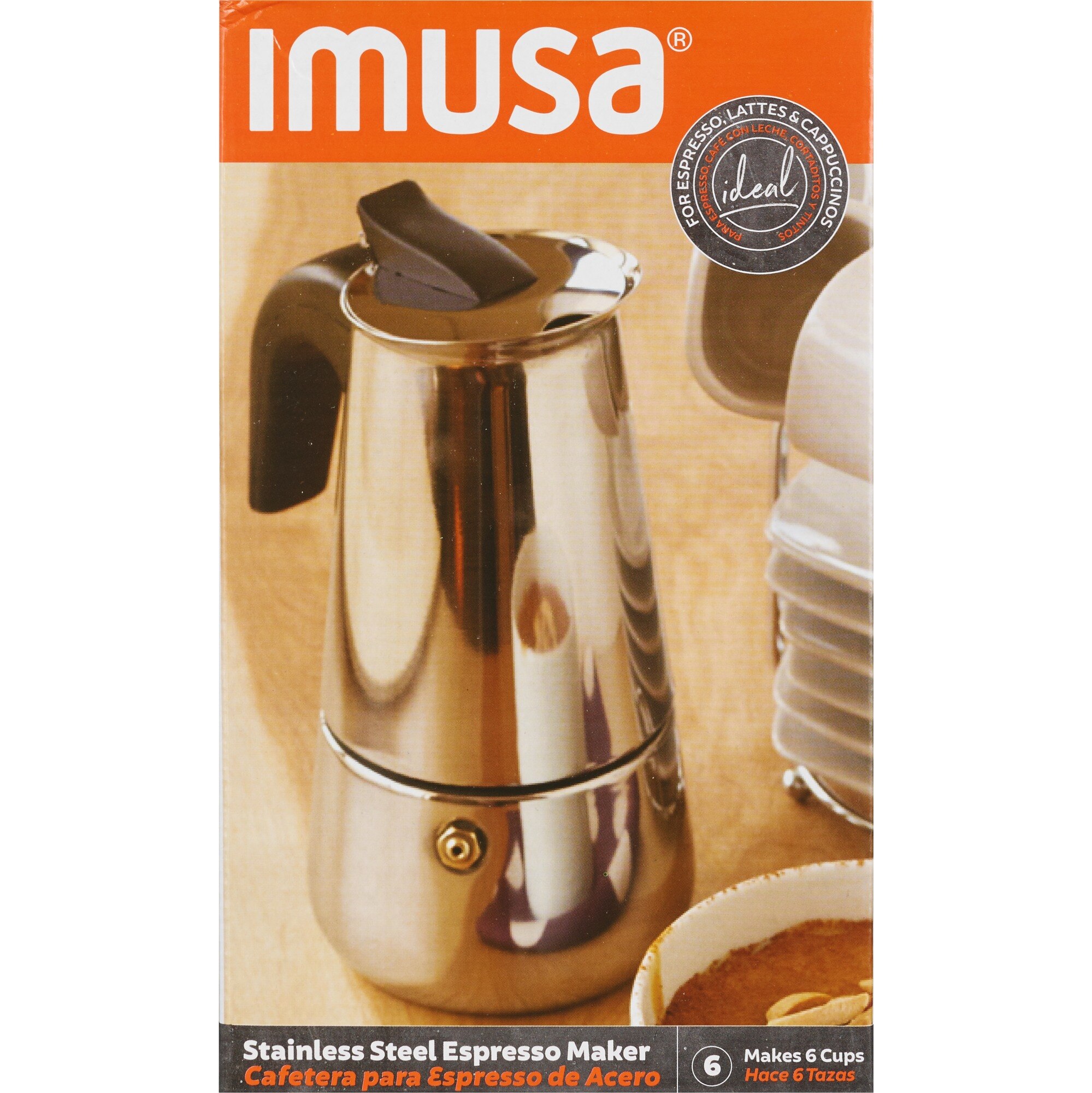 IMUSA Stovetop Coffeemaker, Stainless Steel, 6 CUP , CVS