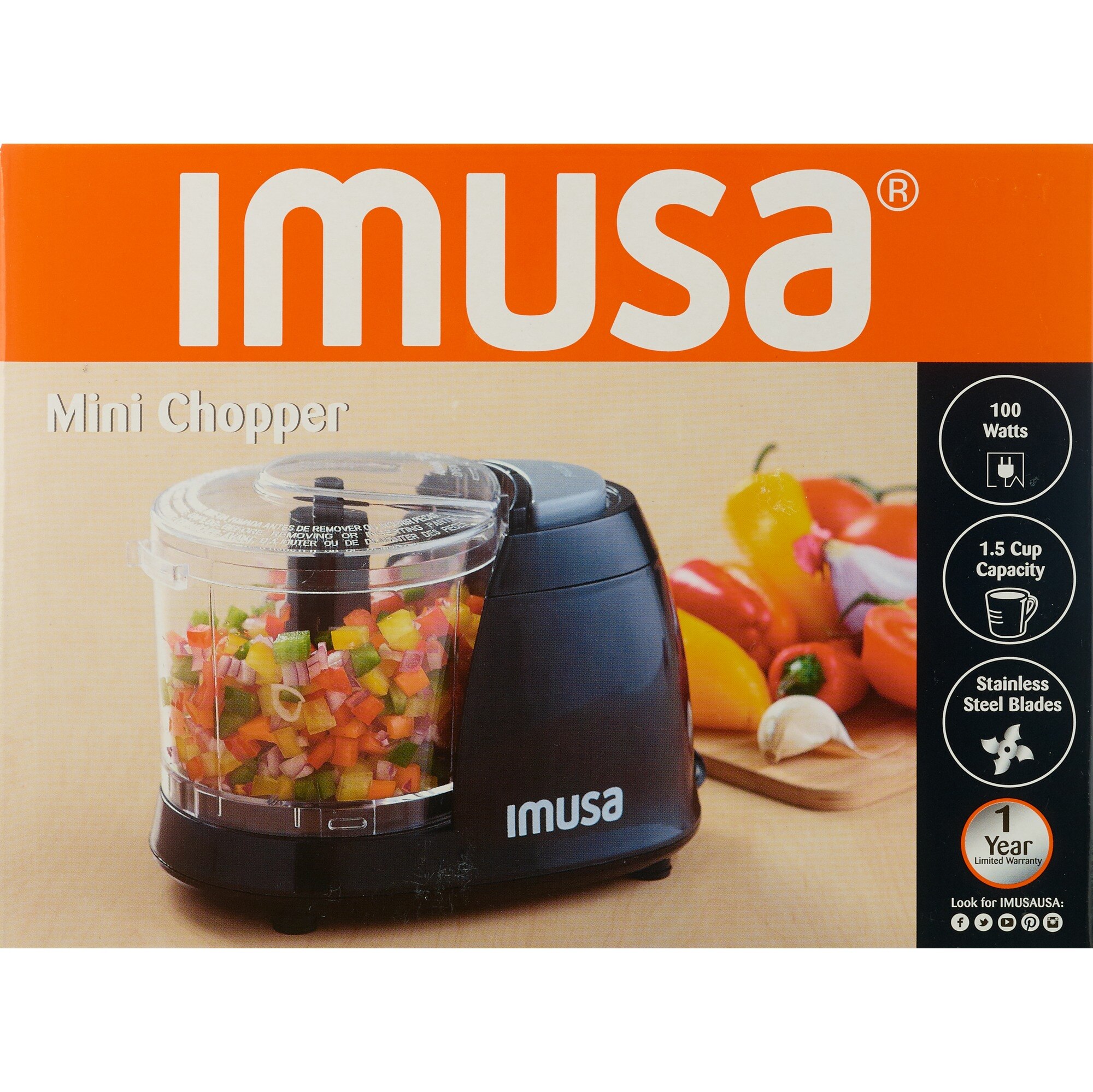 IMUSA Black 1.5-Cup Mini Chopper