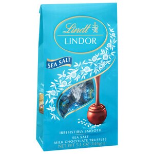  Lindt LINDOR Sea Salt Milk Chocolate Truffles, Chocolates with Smooth, Melting Truffle Center, 5.1 OZ Bag 