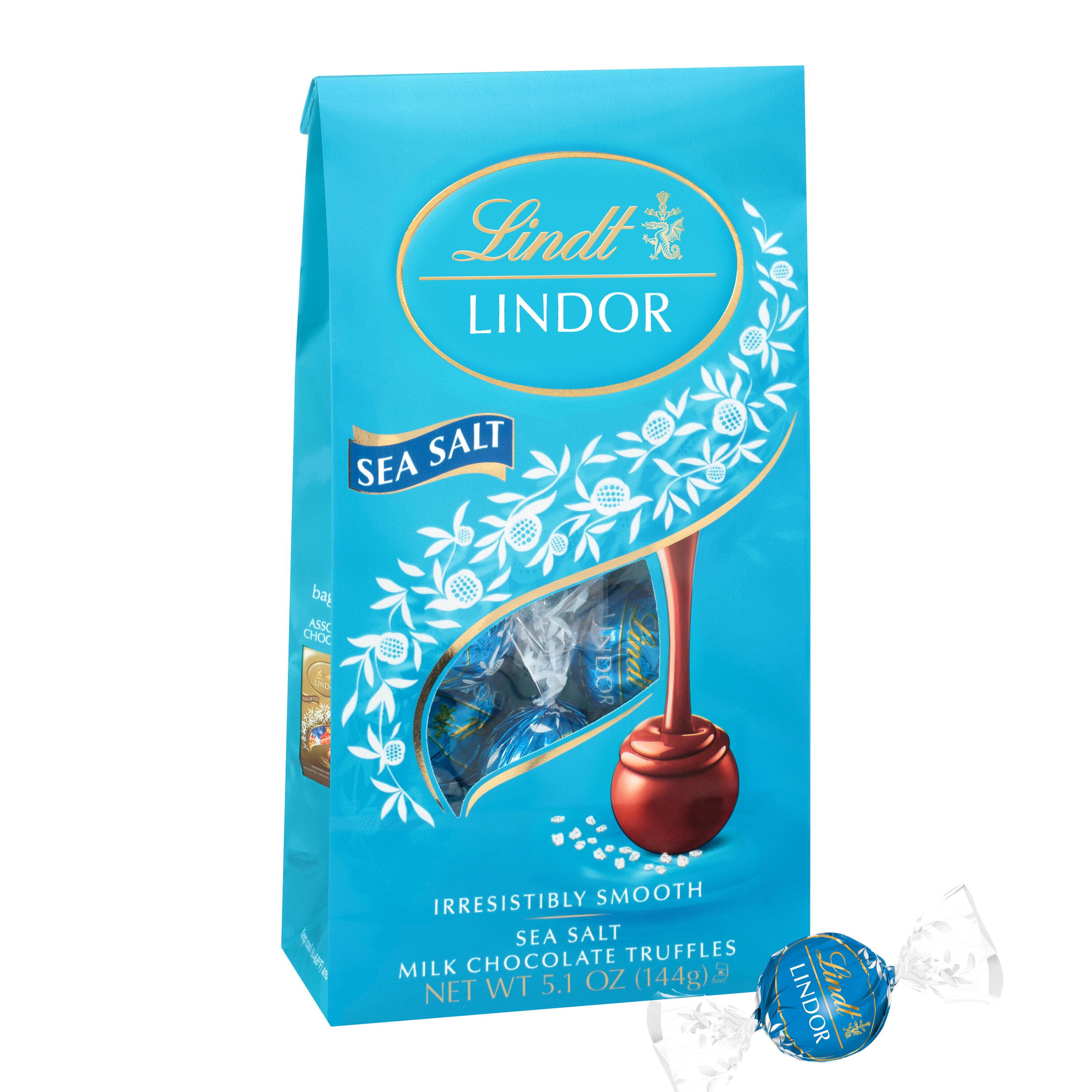 Lindt lindor coconut milk chocolate candy truffles bag, 8.5 oz