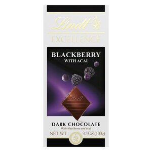  Lindt EXCELLENCE Blackberry with Acai Chocolate Bar, 3.5 OZ 