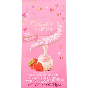 Lindt Lindor Strawberries And Cream White Chocolate Truffles, Valentine's Day Candy, 0.8 Oz , CVS
