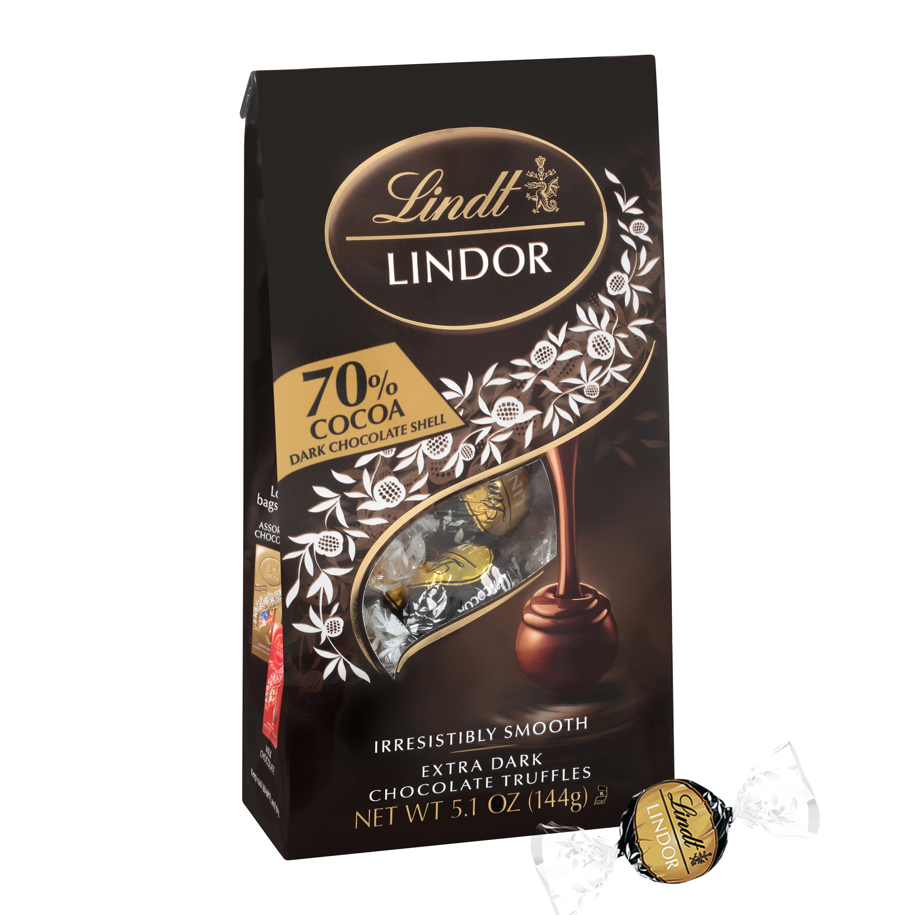  Lindt LINDOR 70% Dark Chocolate Truffles, 5.1 OZ 