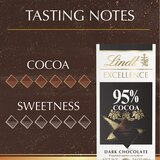 Lindt EXCELLENCE 95% Cocoa Dark Chocolate Candy Bar, Dark Chocolate Candy, 2.8 oz. Bar, thumbnail image 5 of 7