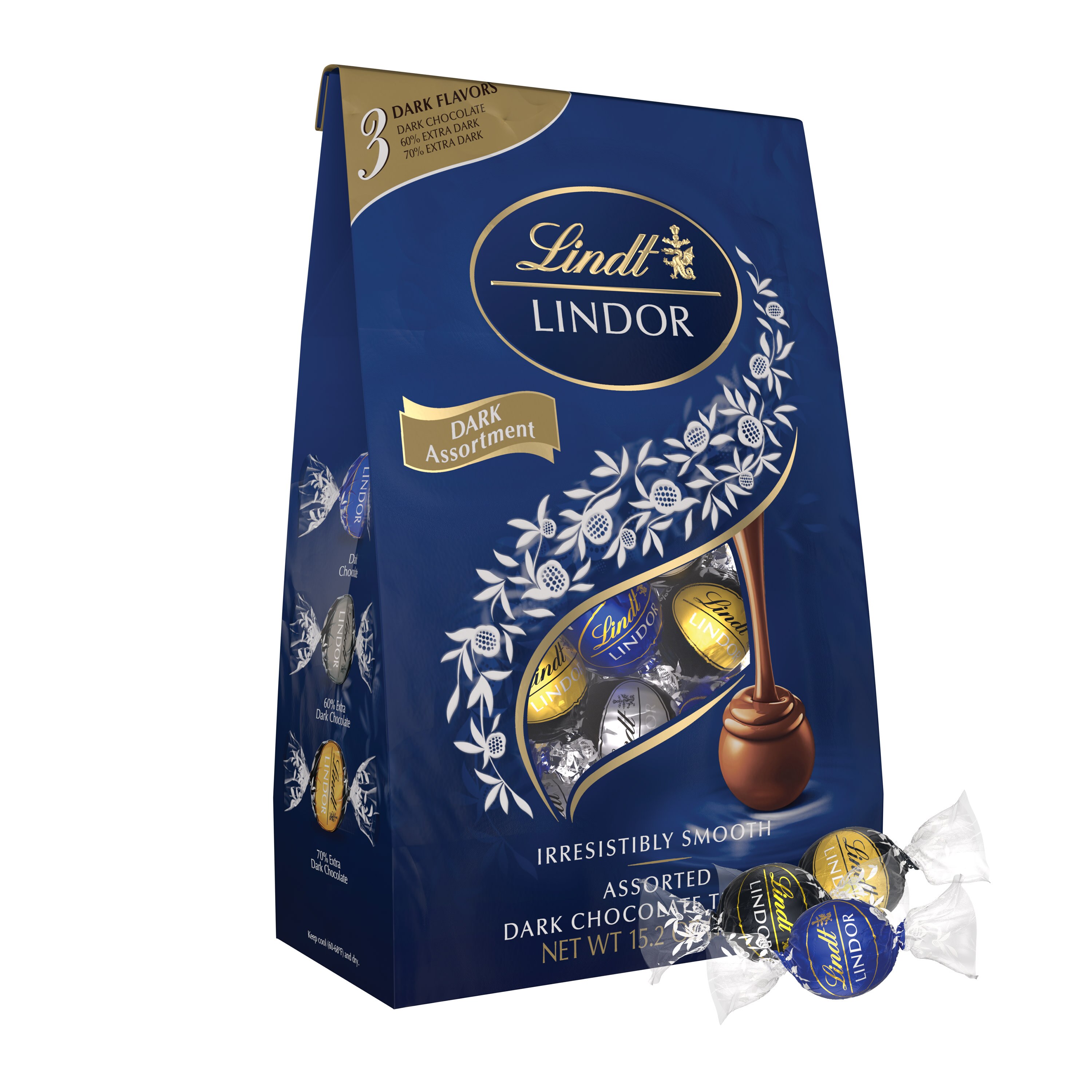 Lindt LINDOR Assorted Dark Chocolate Candy Truffles, Assorted Chocolate With Smooth, Melting Truffle Center, 15.2 Oz. Bag , CVS