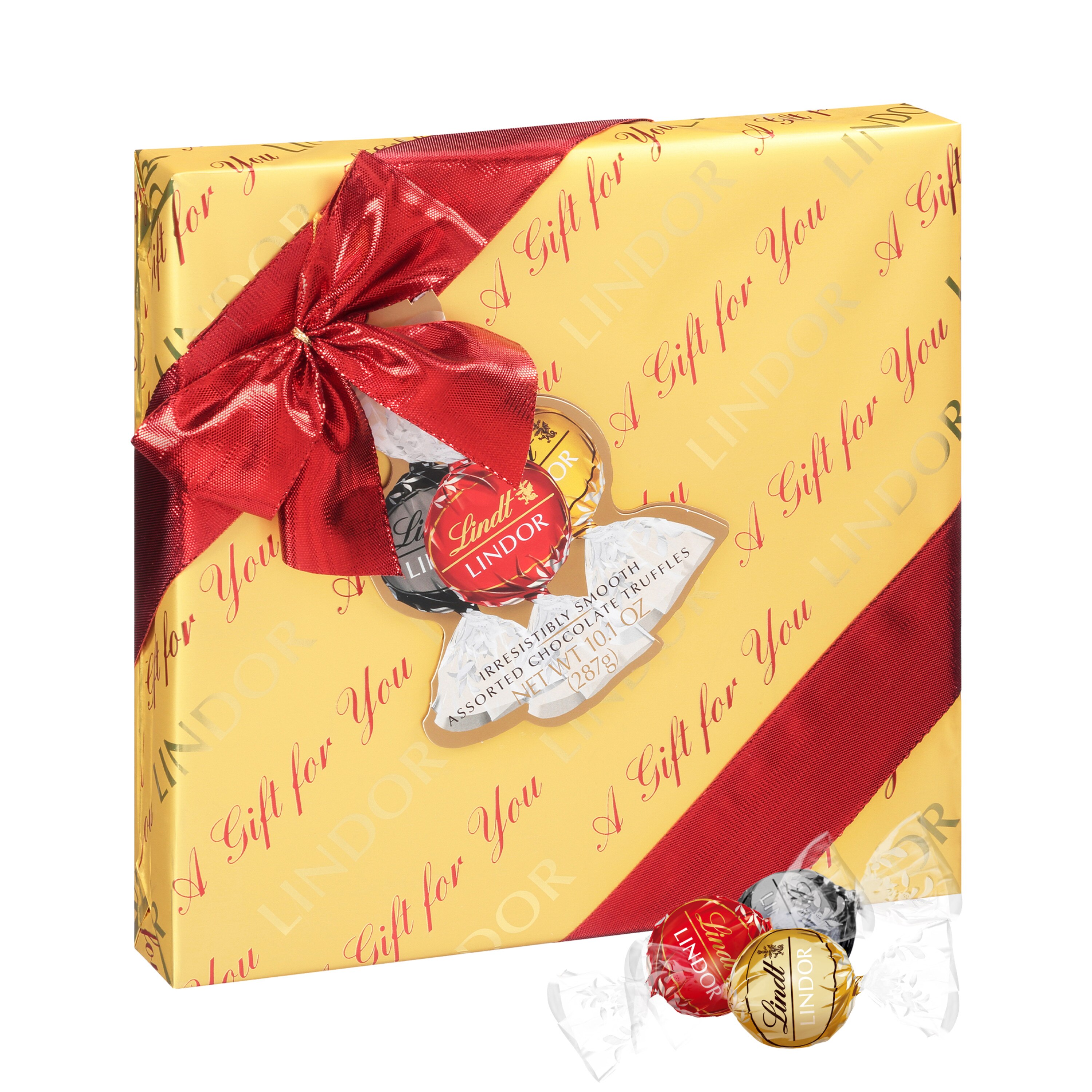 Lindt LINDOR Holiday Assorted Chocolate Truffles Gift Box, Assorted Chocolates with Smooth, Melting Truffle Center, 10.1 oz.
