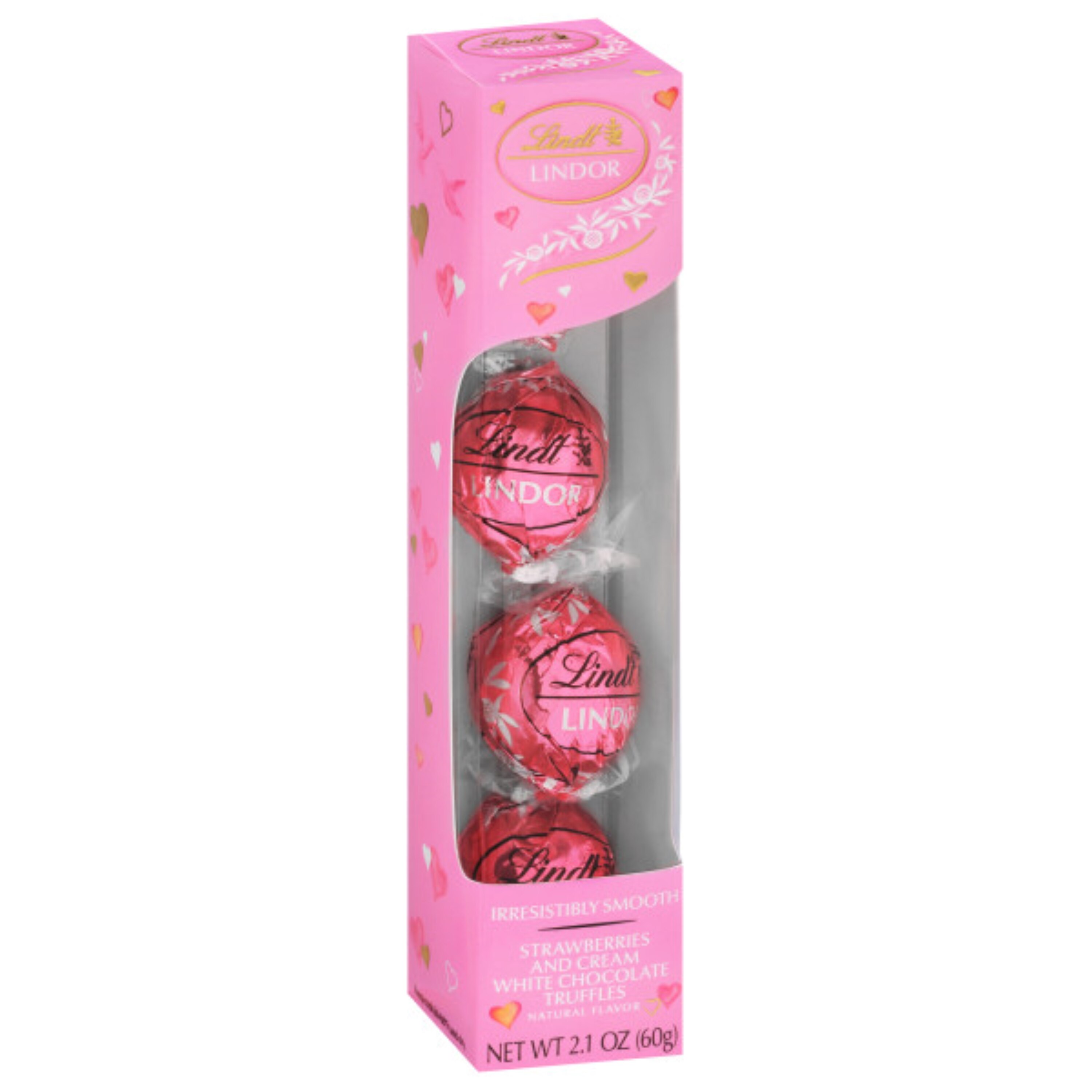 Lindt LINDOR Strawberries And Cream White Chocolate Truffles, Valentine's Day Candy, Gift Box, 2.1 Oz , CVS