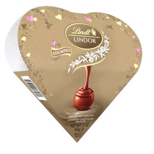 Lindt LINDOR Valentine's Assorted Chocolate Candy Truffles Friend Heart, 3 oz.