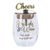 Young's Wine Glass W Topper Friends 20 oz, thumbnail image 1 of 4