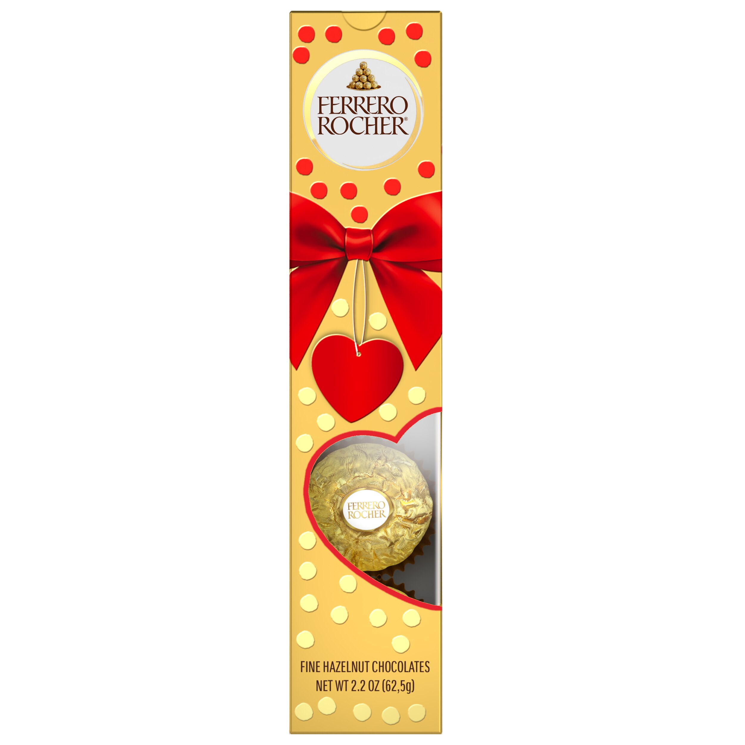 Ferrero Rocher Premium Milk Chocolate Hazelnut, Valentine's Chocolate Gift Box, 5 Ct, 2.2 Oz , CVS