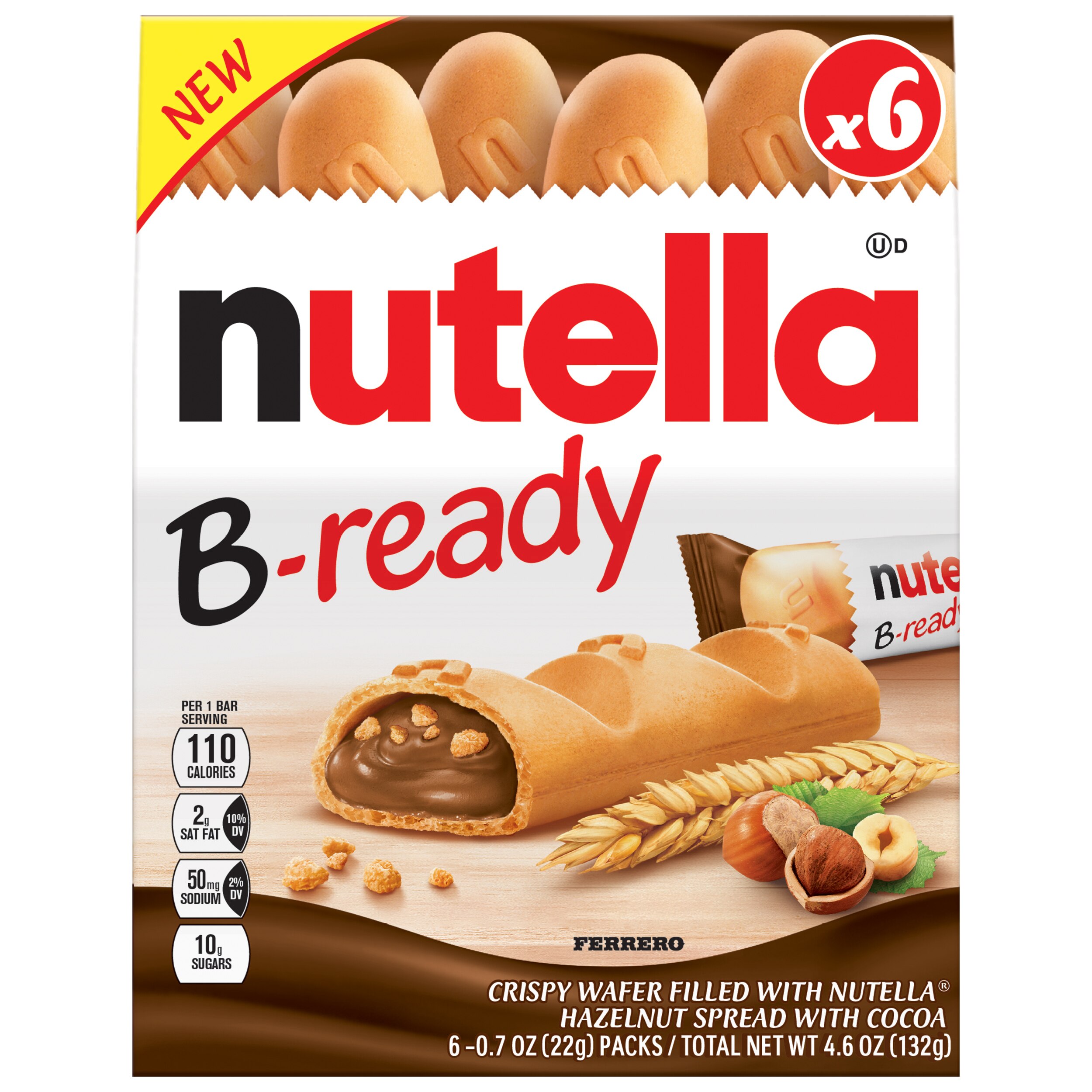 Nutella B-Ready, 6 Ct, 4.6 Oz - 0.7 Oz , CVS