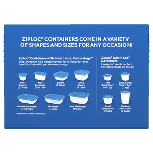 Ziploc Containers & Lids, Deep Square, 1.25 Quart 3 Ea, Food Storage  Containers