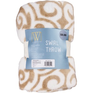 Wayland Square Swirl Throw Blanket Cream 50 x 60 in