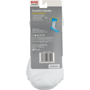 CVS Diabetic Comfort Socks Ankle Length Unisex, 2 Pairs